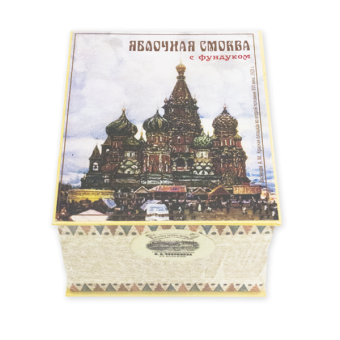 "ST. BASIL'S CATHEDRAL" APPLE SMOKVA SWEETS IN MILK CHOCOLATE WITH WHOLE HAZELNUTS